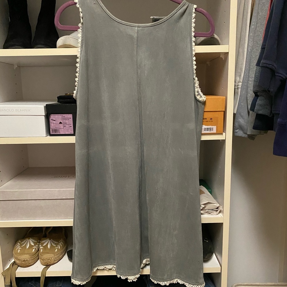 Paper Crane grey suede dress
